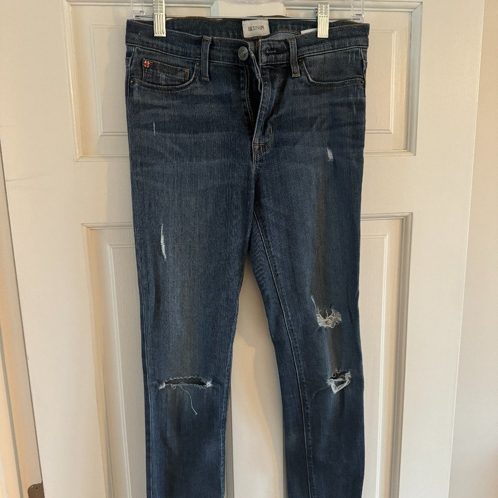 Hudson Distressed Skinny Jeans